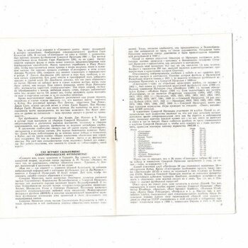 Spartak Moscow v Glentoran European Cup Football Programme 1988/89