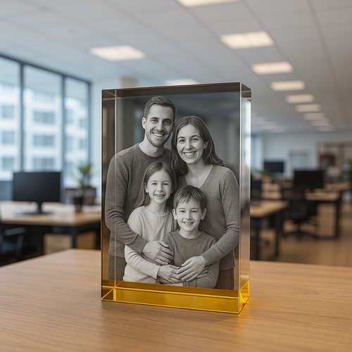 The Rio Super 3D Deluxe XX Large Honey Amber Crystal Block