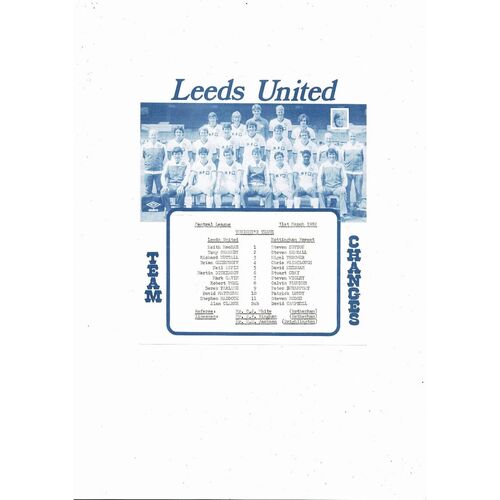 Leeds United v Nottingham Forest Central League Football Programme 1981/82