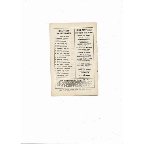 1957/58 Chelsea v Newcastle United Football Programme