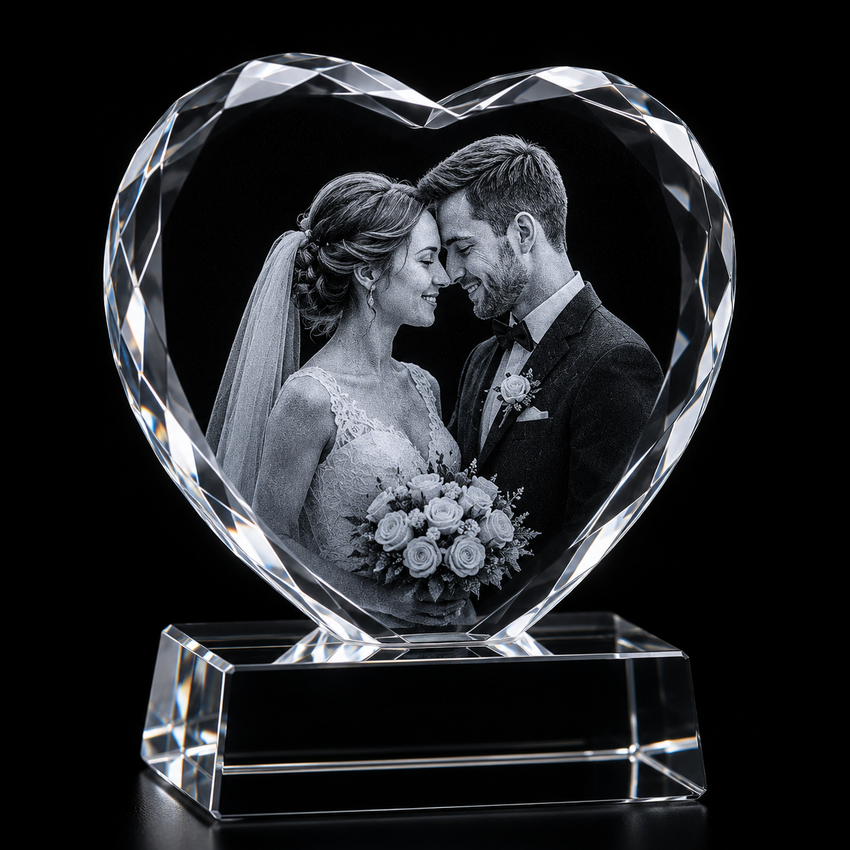 Wedding 3D Crystal Gifts | 3d Crystal Shop | 3d crystal glass engraving | Personalised 3d engraving  | 3d crystal photo
