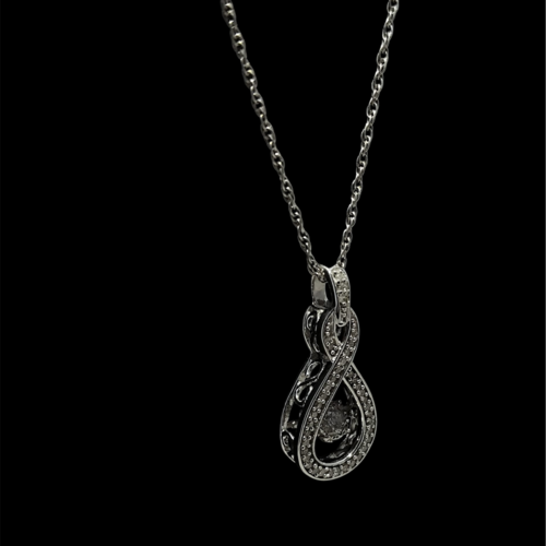 Diamond infinity pendant in silver