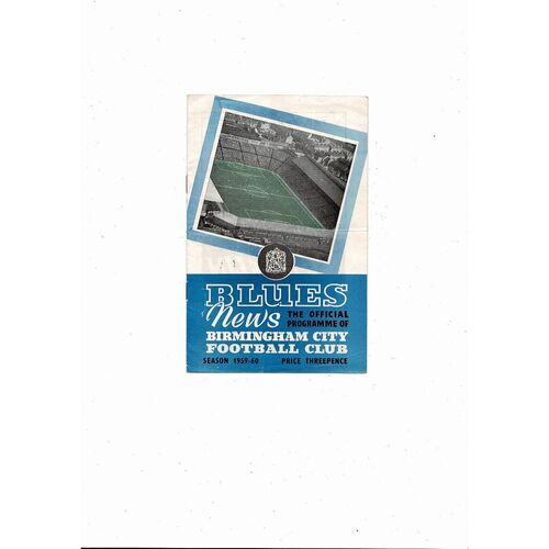 1959/60 Birmingham City v Tottenham Hotspur Football Programme