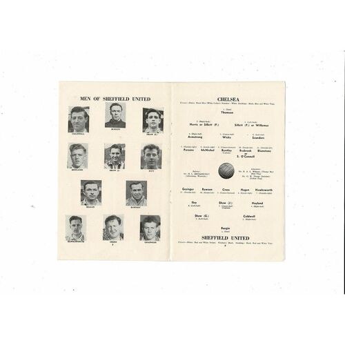 1954/55 Chelsea v Sheffield United Championship Season Football Programme