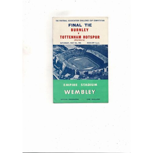 1962 Burnley v Tottenham FA Cup Final Football Programme