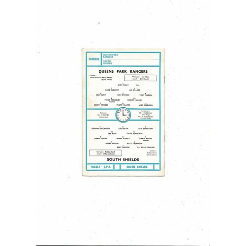 Queens Park Rangers v South Shields FA Cup Football Programme 1969/70