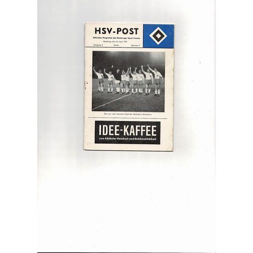 1960/61 Hamburg v Barcelona European Cup Semi Final Football Programme