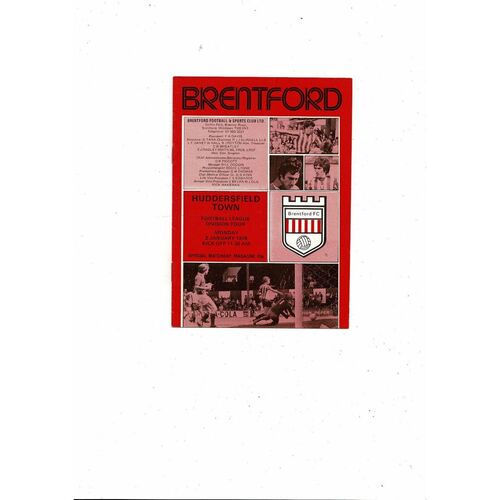 1977/78 Brentford v Huddersfield Town Football Programme