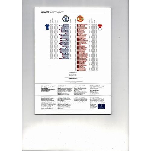 2010 Chelsea v Manchester United Charity Shield Football Programme