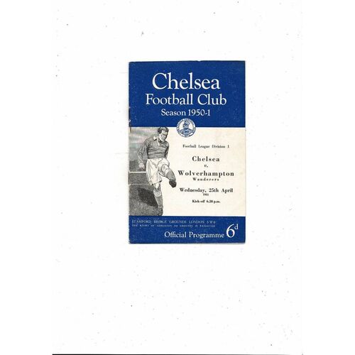 1950/51 Chelsea v Wolves Football Programme