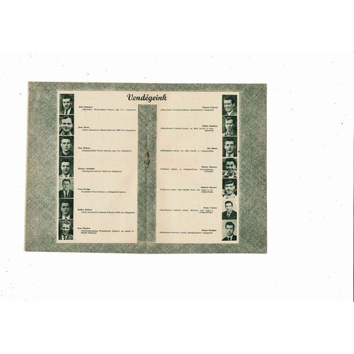 1960 Hungary v England Football Programme