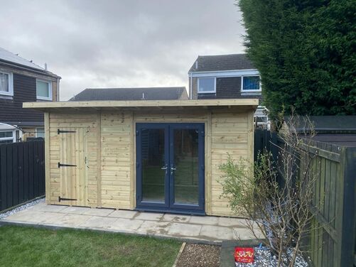 #PVC064 16x8 Pent Summer House Combi