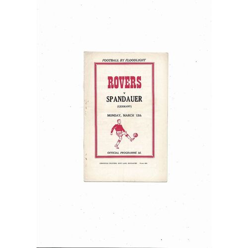 Doncaster Rovers v Spandauer Friendly Programme 1955/56