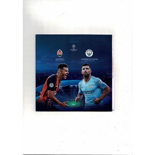 FC Shakhtar Donetsk v Manchester City Champions League Football Programme 2018/19