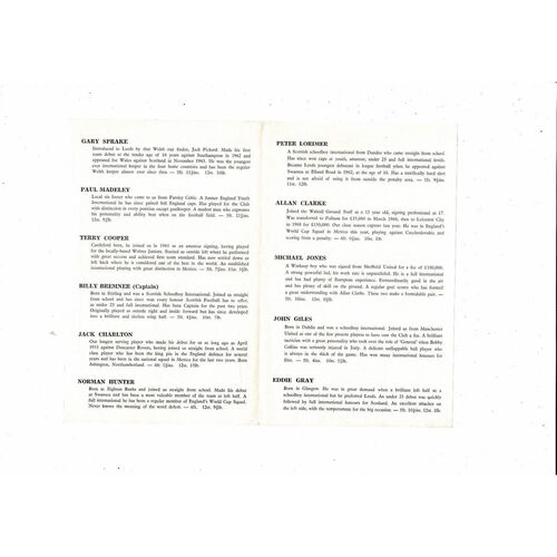 Doncaster Rovers v Leeds United Friendly Football Programme 1970/71