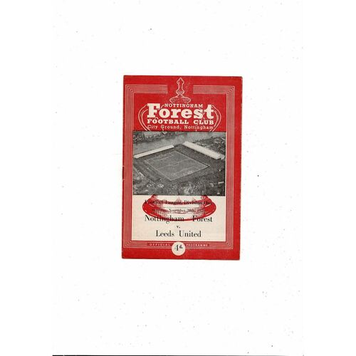 1959/60 Nottingham Forest v Leeds United Football Programme