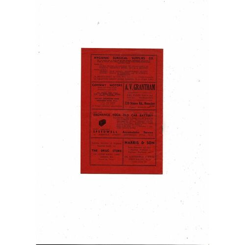 1951/52 Brentford v Hull City Football Programme