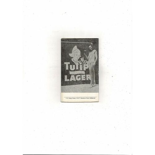 Oldham Athletic v Burnley Friendly Football Programme 1961/62