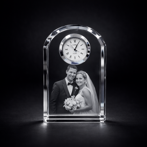 The Beautiful Kinloch 3D Engraving ,Crystal Clock