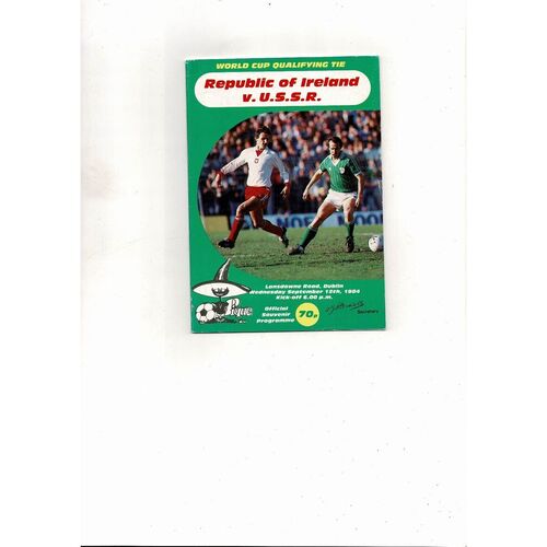 1984 Republic of Ireland v Russia Football Programme