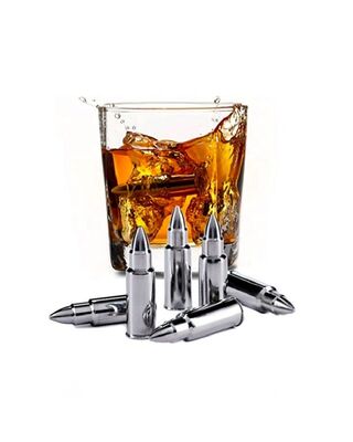 Bullet shaped drinks coolers x 6 with tongs