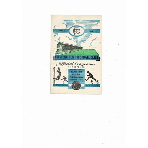 1956/57 Chesterfield v Southport FA Cup Football Programme