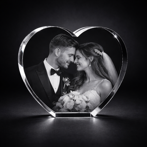 The Beautiful 3D Tiree 10x10x3cm Pure Crystal Heart