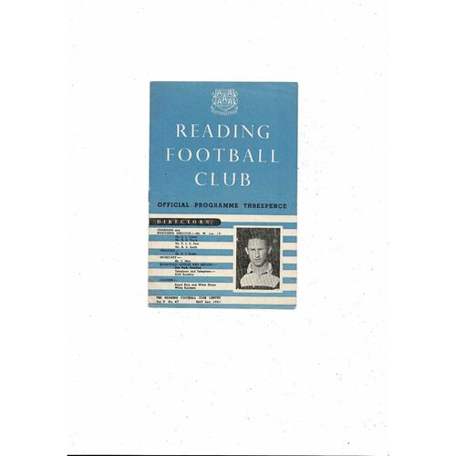 1950/51 Reading v Millwall Football Programme