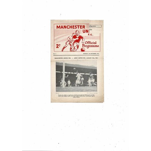 Manchester United v Sheffield United Central League Football Programme 1961/62