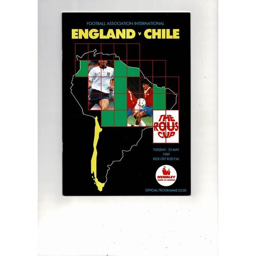 1989 England v Chile Football Programme