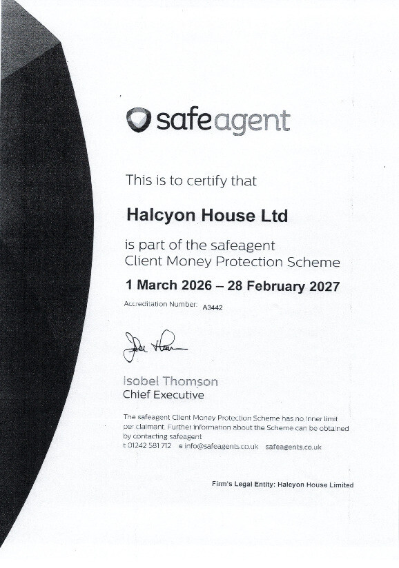 Client Money Protection Certificate | Halcyon House | Letting Agent Hertfordshire | Estate Agent Hertfordshire