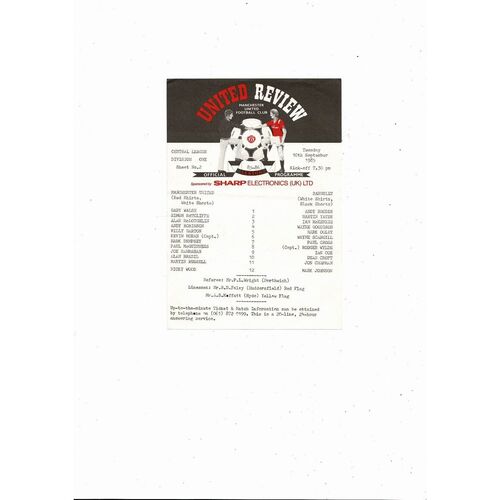Manchester United v Barnsley Central League Football Programme 1985/86