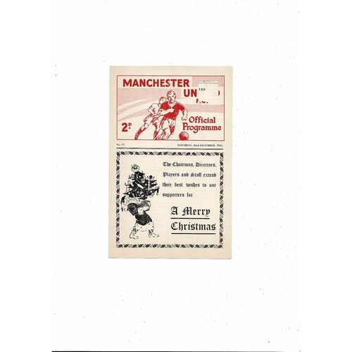 Manchester United v Blackburn Rovers Central League Football Programme 1961/62
