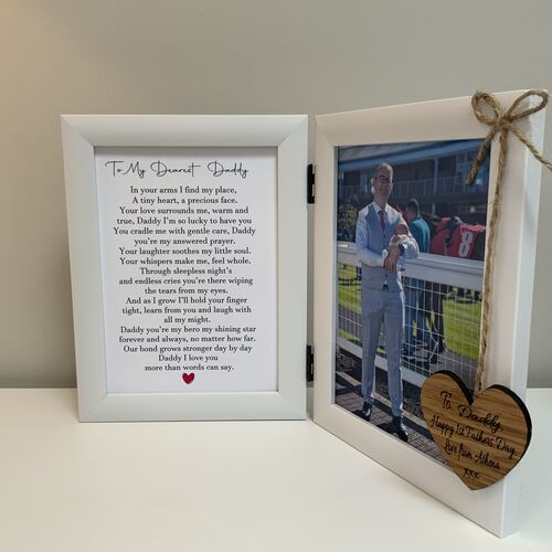 Celebrate Dad: Custom Photo Frame with Heartfelt Poem