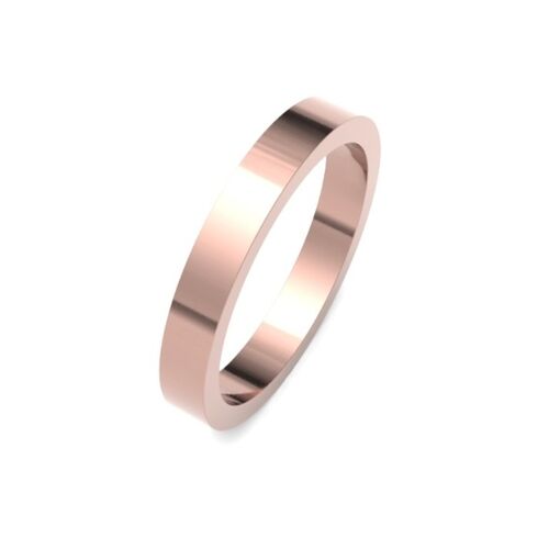 9ct 3mm flat profile classic wedding ring