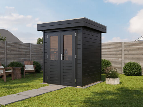 1.8mtr x 1.8mtr 28mm walled Flat Roof Cabin