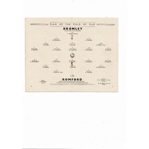 1949 Bromley v Romford Amateur Cup Final Football Programme