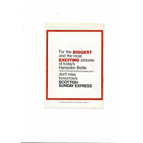 1970 Scotland v England Home Internatonal Championship Football Programme
