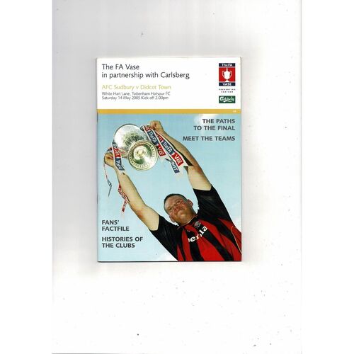 2005 AFC Sudbury v Didcot Town Vase Final Football Programme
