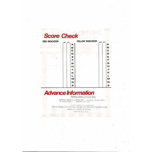 Sheffield United v Leeds United Central League Football Programme 1982/83