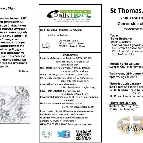 Pew Sheet | The Parish of St Thomas, Exeter
