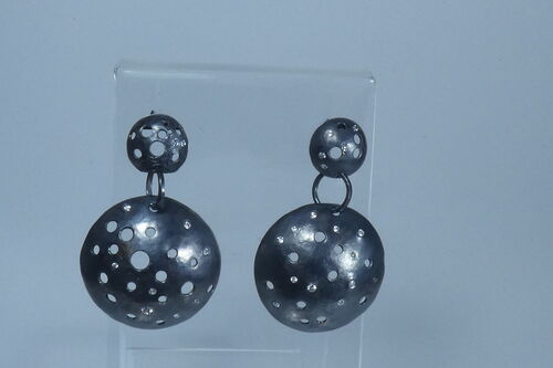 Silent Night Domed Dangly Earrings
