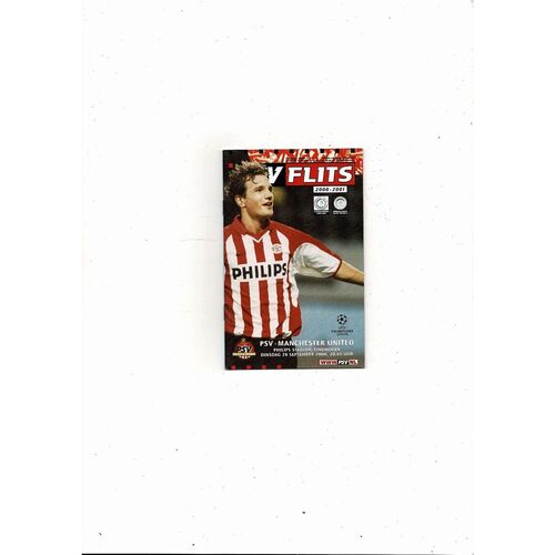 PSV Eindhoven v Manchester United Champions League Football Programme 2000/01