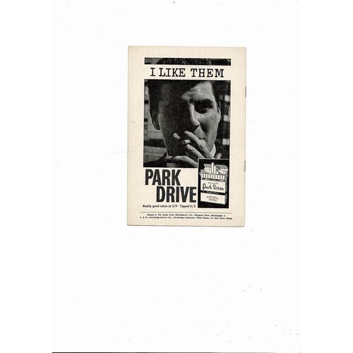 1964/65 Birmingham City v Nottingham Forest Football Programme