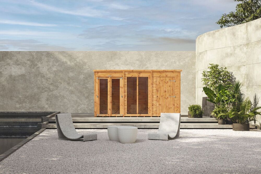 Pent Summerhouse Combi 8x4 with 4ft store