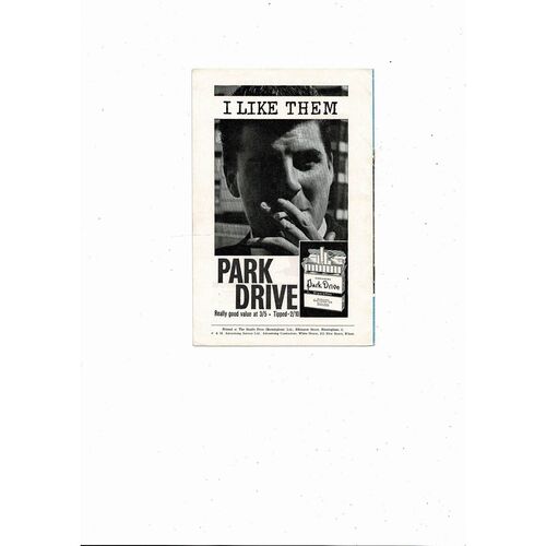 1963/64 Birmingham City v Aston Villa Football Programme