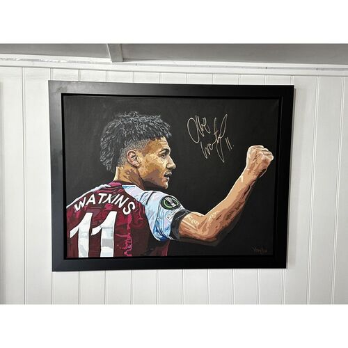 Original Ollie Watkins Signed Painting by Sue Verity