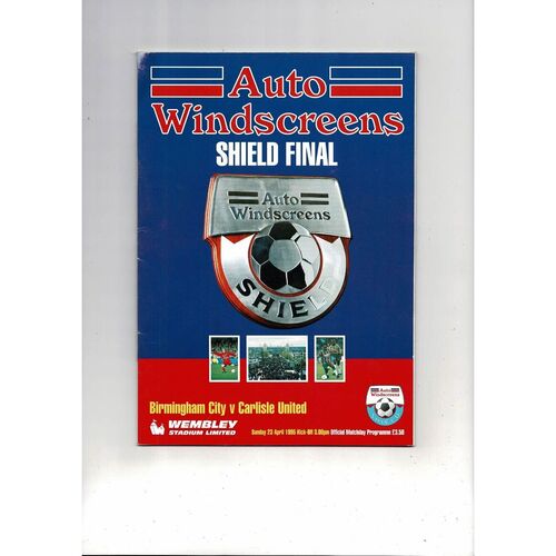 1995 Birmingham City v Carlisle United AWS Final Football Programme