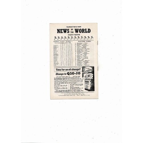 1959/60 Fulham v Arsenal Football Programme