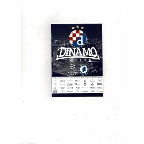Dinamo Zagreb v Chelsea Champions League Programme & Team Sheet etc. 2022/23